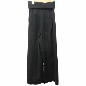 ADORE タグ付 20SS ハイツイストオーガンリボンベルト付きワイドパンツ スラックス 黒 ブラック 38 約M 531-0130320