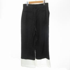 ADORE 美品 21AW ヘビーオックス シアー ドッキングパンツ ストレートパンツ ワイド 531-2130206 黒 ブラック 38