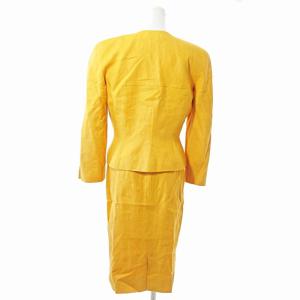 VALENTINO GARAVANI ヴィンテージ セットアップ スカート スーツ 金ボタン 10 黄色 1219 IBO59