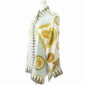 ETRO シルク シャツ ブラウス 長袖 総柄 スカーフ柄 44 マルチカラー 1218 IBO59