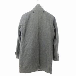 LACOSTE 美品 メルトン ウール 中綿 コート ジャケット ジップアップ 48 グレー 1206 IBO59