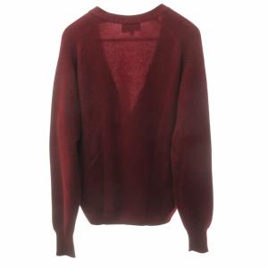 dunhill ヴィンテージ ニット カーディガン ロゴ 刺繍 カシミヤ スコットランド製 長袖 赤 レッド XL 1129