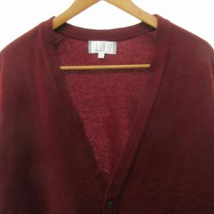 dunhill ヴィンテージ ニット カーディガン ロゴ 刺繍 カシミヤ スコットランド製 長袖 赤 レッド XL 1129