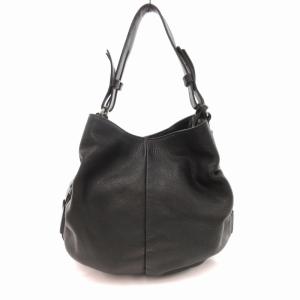 2WAY レザー ハンドバッグ ワンショルダー チャーム 黒 ブラック