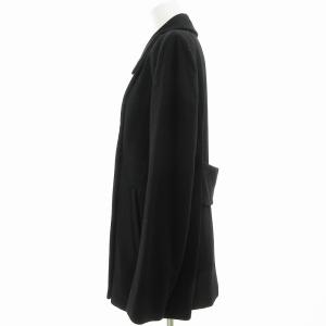 Max Mara ステンカラーコート Pコート ピーコート ショート丈 ウール 42 L 黒 ブラック