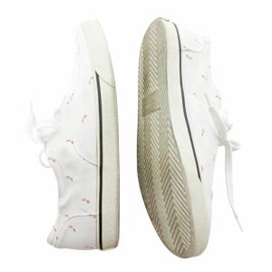 CELINE キャンバス ローカット スニーカー エリオット ELLIOT 音符柄 36 23cm ホワイト 白 1224 IBO59