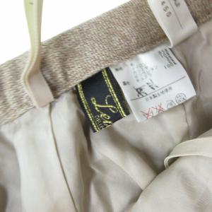 Leilian 美品 ウールカシミヤ スラックス パンツ ストレート ベージュ 6 約S相当 IBO59 1207