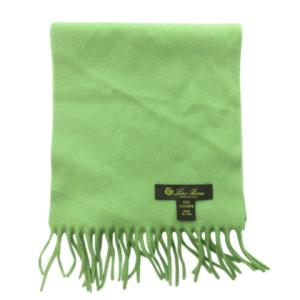 Loro Piana 美品 カシミヤマフラー ストール ショール フリンジ 緑 グリーン IBO59 1211