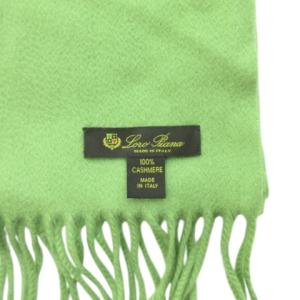 Loro Piana 美品 カシミヤマフラー ストール ショール フリンジ 緑 グリーン IBO59 1211