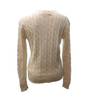 POLO RALPH LAUREN 美品 白 ケーブル 長袖 ニット セーター ポニー刺繍 白 ホワイト S IBO59