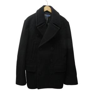 POLO RALPH LAUREN 近年 ダブルブレスト Pコート ジャケット アンカーボタン ウール 黒 ブラック 175 M IBO59