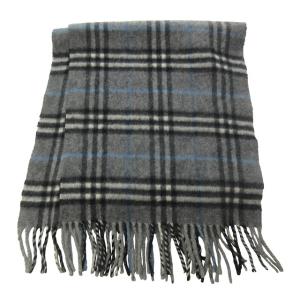 BURBERRY LONDON 美品 カシミヤマフラー ストール イングランド製 灰色 グレー IBO59