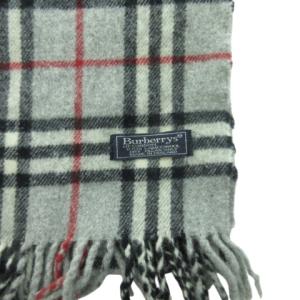 burberrys ラムウール マフラー 英国製 ノバチェック グレー