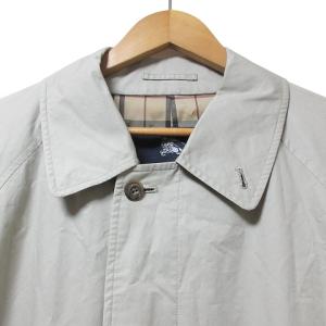 BURBERRY LONDON ステンカラーコート ロング 裏ノバチェック 背抜き 90-165-4 S相当 ライトグリーン IBO59 X