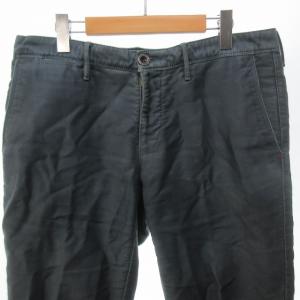 INCOTEX ワークパンツ チノパン ヴィンテージ加工 ロゴ 34 約L 青 ブルー IBO59