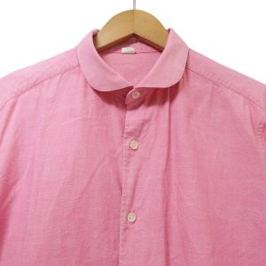 45rpm オックスフォード シャツ 長袖 ワンポイント ピンク 4 L相当 X