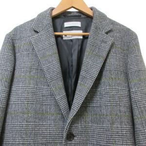 BEAUTY&YOUTH UNITED ARROWS 美品 グレンチェック メルトンチェスターコート ロング super120's 大きいサイズ XL グレー系 X