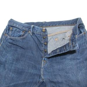 45rpm デニム パンツ ジーンズ ボタンフライ ワンポイント 34 L相当 インディゴ ブルー X