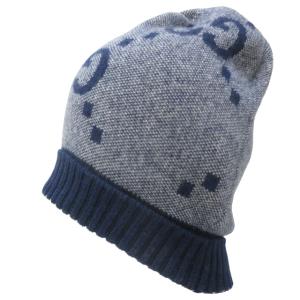 GUCCI ビッグGG カシミヤ ニットキャップ 676827 M 58 ネイビー