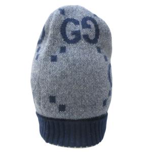 GUCCI ビッグGG カシミヤ ニットキャップ 676827 M 58 ネイビー