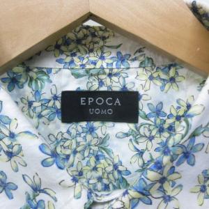 EPOCA UOMO 美品 花柄シャツ 長袖 緑系 グリーン系 48 約L