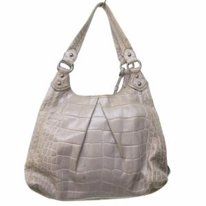 COACH マディソンエンボスド エキゾチックマギー トートバッグ ワンショルダーバッグ クロコ型押し レザー チャーム ベージュ
