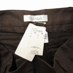 Max Mara タグ付き リネンパンツ スラックス ワイド ストレート ピリング加工 茶 ブラウン 40 約L相当 1229