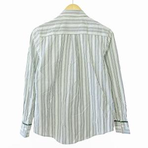 Brooks Brothers ストライプ 長袖 シャツ ストレッチ 8 緑 0117