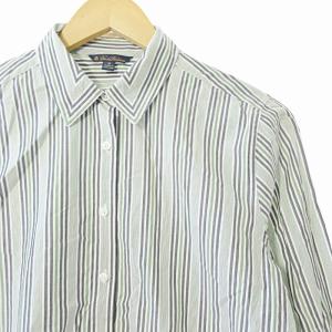 Brooks Brothers ストライプ 長袖 シャツ ストレッチ 8 緑 0117
