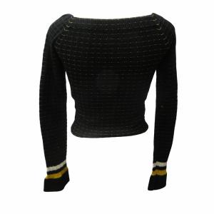 3.1 phillip lim 美品 フレアスリーブ ショート丈 ニット セーター ボートネック チビ丈 ブラック系 黒系 XS STK 0104