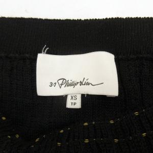 3.1 phillip lim 美品 フレアスリーブ ショート丈 ニット セーター ボートネック チビ丈 ブラック系 黒系 XS STK 0104
