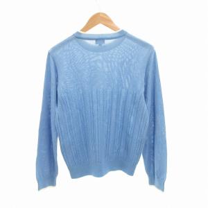 BURBERRY GOLF ニット セーター ロゴ刺繍 バイカラー M 水色 ライトブルー 白 ホワイト