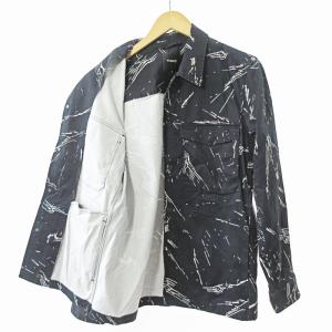Theory シャツ ジャケット 長袖 総柄 ストレッチ S 黒 0116 IBO61