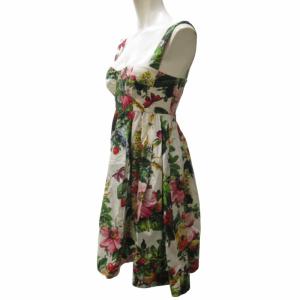 DOLCE&GABBANA 花柄ノースリーブワンピース ギャザー ひざ丈 マルチカラー 36 約S IBO61