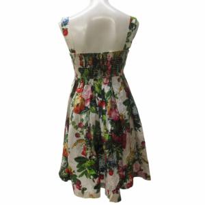 DOLCE&GABBANA 花柄ノースリーブワンピース ギャザー ひざ丈 マルチカラー 36 約S IBO61