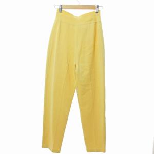 CELINE ウール ニット イージー パンツ スラックス ウール 42 黄色 0121 IBO61