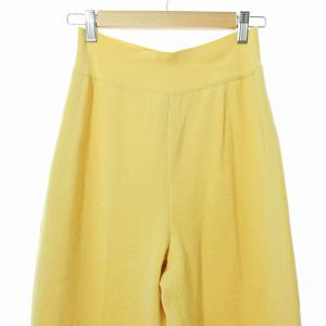 CELINE ウール ニット イージー パンツ スラックス ウール 42 黄色 0121 IBO61