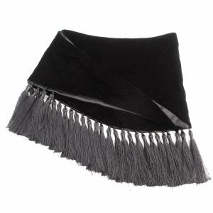 Christian Dior ヴィンテージ ストール ベロア フリンジ 黒 ブラック