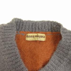 ISSEY MIYAKE 初期 70s ヴィンテージ ウールニット オールスタイルタグ グレー×オレンジ F