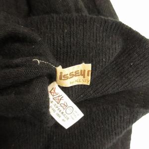 ISSEY MIYAKE 初期タグ 70s ヴィンテージ ウール タートルネックニット ハイネック セーター アルパカ混 黒 ブラック F フリーサイズ