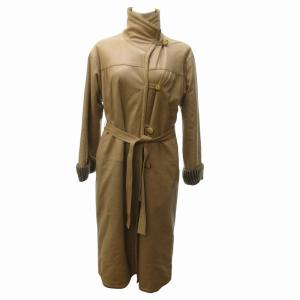 LOEWE ヴィンテージ ラムレザーコート アナグラムボタン ベージュ 38