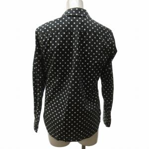 BLACK COMME des GARCONS AD2012 ドットシャツ ブラウス 丸襟 黒 ブラック S 1H-B018 IBO61