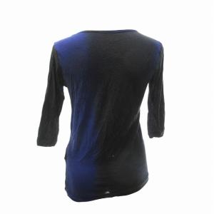 Y's グラデーションカットソー Tシャツ 七分袖 ブルー×ブラック 2 約Mサイズ YG-T65-264 IBO61 0126