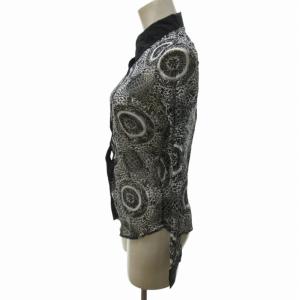 VIVIENNE TAM Soport 美品 90s ヴィンテージ 総柄  シアーシャツ ブラウス 黒 ブラック 2 約M