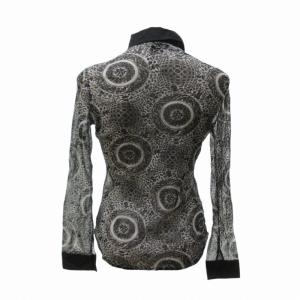 VIVIENNE TAM Soport 美品 90s ヴィンテージ 総柄  シアーシャツ ブラウス 黒 ブラック 2 約M