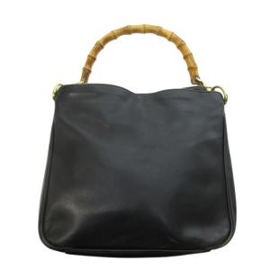 GUCCI オールド ハンドバッグ セミショルダー ワンショルダー レザー 皮革 黒 ブラック 001 123 1577 AA