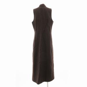 Tao 90s ロングベスト ジャンパースカート ノースリーブワンピース ウール ヘリンボーン M 茶 ブラウン AD1992