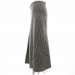 Tao 美品 ジップラップスカート ツイード ロング丈 カットオフ S グレー AD2004