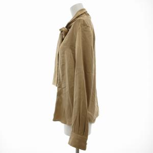 Max Mara 白タグ ボウタイ ブラウス 絹 シルク IJ36 XS ベージュ