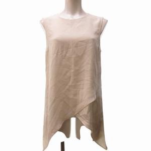 シルク ノースリーブシャツ ブラウス アイボリー系 F IBO61 AA